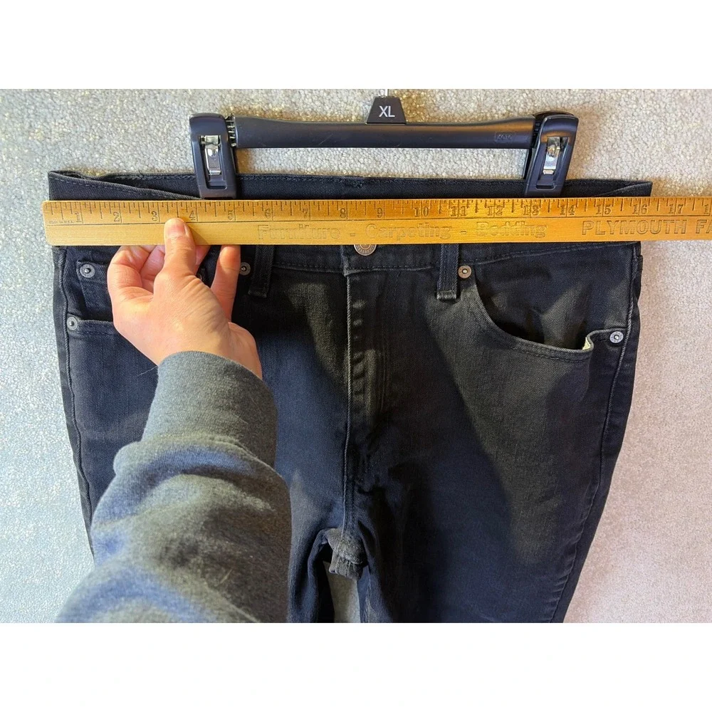 Levi's 514 Straight Fit‎ Jeans Mens 33x32 (Fits 32x31) Black Denim Stretch Pants
